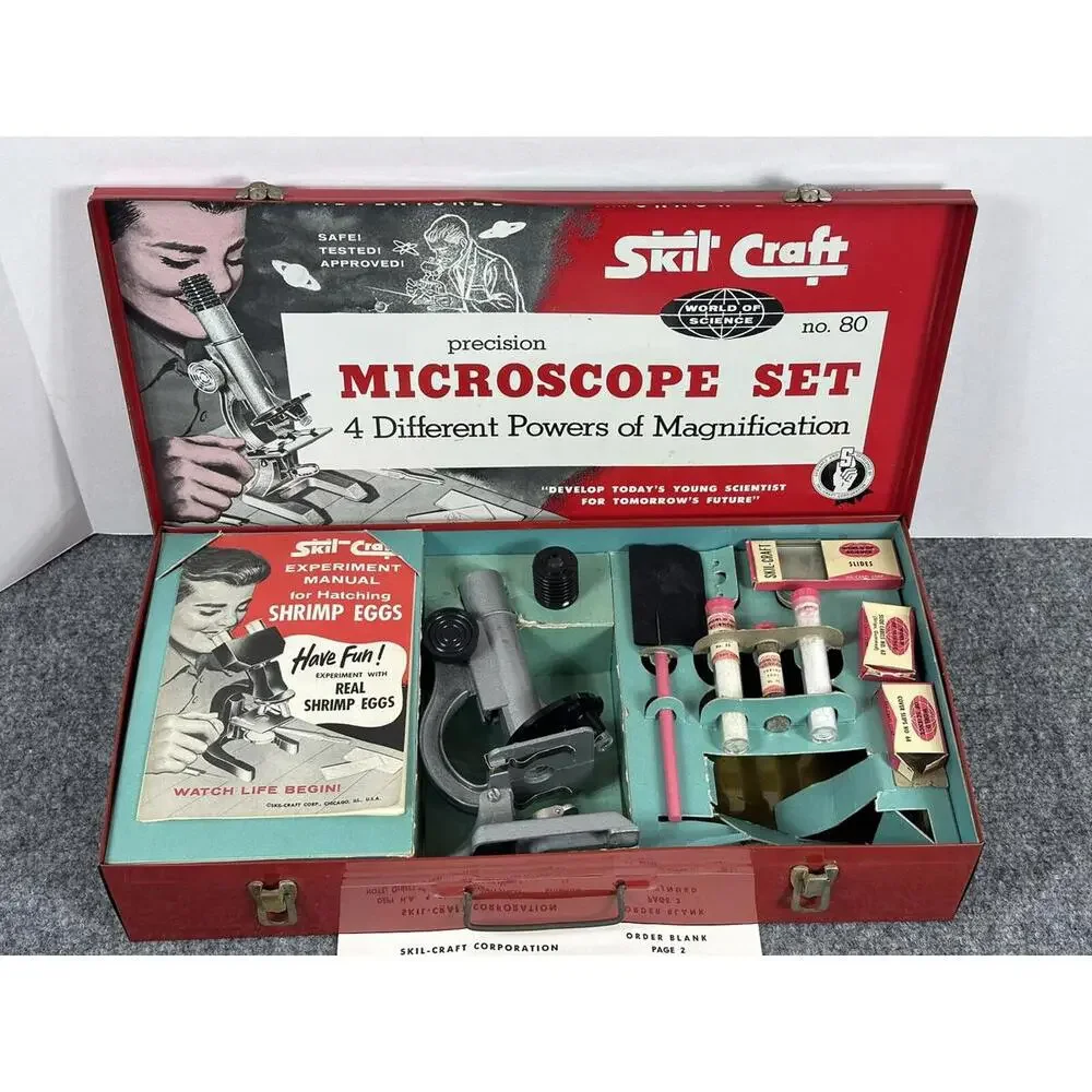 VTG Skil Craft‎ Precision Microscope Set Rare No.80 Handy Andy 1954 Kids Science